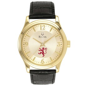 ブロバ メンズ 腕時計 アクセサリー Phillips Exeter Academy Big Red Bulova Stainless Steel Watch with Leather Band Gold