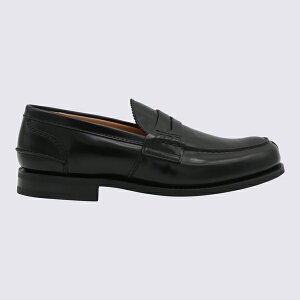 `[` Y Xb|E[t@[ V[Y Black Leather Loafers Black