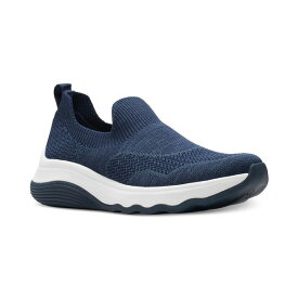 クラークス レディース スニーカー シューズ Women's Circuit Path Knit Slip-On Wedge Shoes Navy Knit