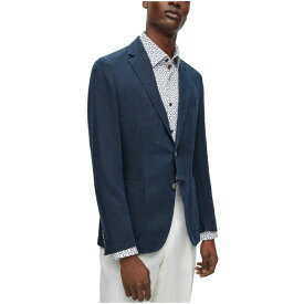 ヒューゴボス メンズ ジャケット＆ブルゾン アウター Men's Slim-Fit Pure Linen Notch Lapels Jacket Dark Blue