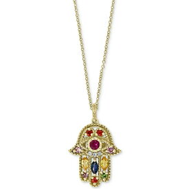 エフィー コレクション レディース ネックレス・チョーカー・ペンダントトップ アクセサリー EFFY&reg; Multi-Gemstone (5/8 ct. t.w.) & Diamond Accent Hamsa Hand 18" Pendant Necklace in 14k Gold Yellow Gold