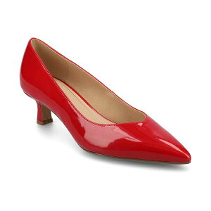W[j[RNV fB[X pvX V[Y Women's Pammie Pointed Toe Kitten Heel Dress Pumps Red Patent