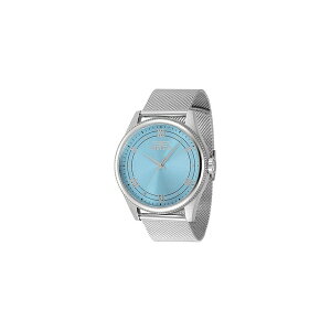 CrN^ Y rv ANZT[ Men's 48483 Celestial Quartz 3 Hand Light Blue Dial Watch Silver