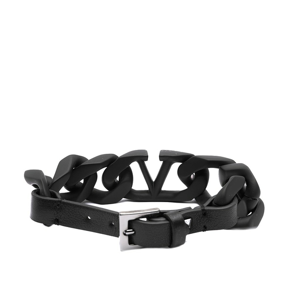 ヴァレンティノ　メンズ　ブレスレット・バングル・アンクレット　アクセサリー　Bracelet　Chain　Logo　V　Valentino　Black
