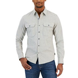 マイケルコース メンズ シャツ トップス Men's Tattersall Button-Front Long Sleeve Shirt Khaki