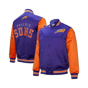 ~b`F&lX Y WPbgu] AE^[ Men's Purple Phoenix Suns Hardwood Classic Primetime Full-Snap Satin Jacket Purple