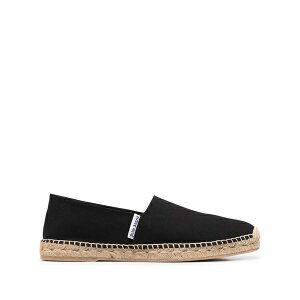 �p�[���E�G���W�F���X �����Y �T���_�� �V���[�Y Logo-patch raffia espadrilles Black