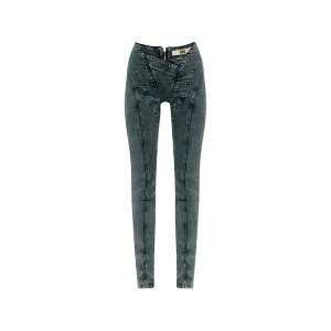 �i�E���Y ���f�B�[�X �f�j���p���c �{�g���X Panelled zip-fastening jeans Blue
