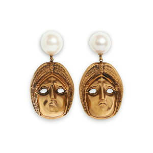 �G�g�� ���f�B�[�X �s�A�X���C�������O �A�N�Z�T���[ Masks pearl earrings Gold
