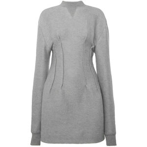 J.W.�A���_�[�\�� ���f�B�[�X �����s�[�X �g�b�v�X Textured long-sleeve hourglass dress Grey