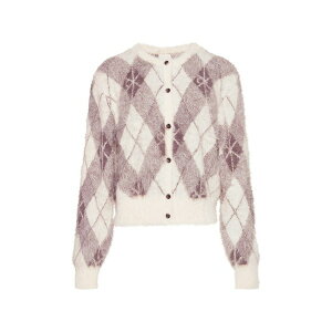 �J���o���N���C�� ���f�B�[�X �J�[�f�B�K�� �A�E�^�[ Argyle-pattern buttoned cardigan Neutrals