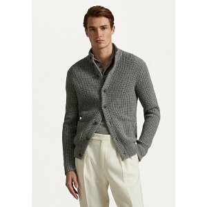 t[ Y jbg&Z[^[ AE^[ WAFFLE-KNIT WOOL-COTTON CARDIGAN - Cardigan - fawn grey heather