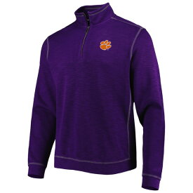 トッミーバハマ メンズ ジャケット＆ブルゾン アウター Clemson Tigers Tommy Bahama Sport Tobago Bay TriBlend Mock Neck HalfZip Jacket Purple