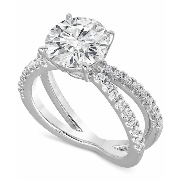 品質極上 バッジェリーミシュカ メンズ リング アクセサリー Certified Lab Grown Diamond Solitaire X Engagement  Ring (3-3/8 ct. in 14k White Gold ジュエリー・アクセサリー