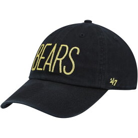 フォーティーセブン レディース 帽子 アクセサリー Chicago Bears '47 Women's Shimmer Text Clean Up Adjustable Hat Black