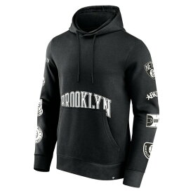 ファナティクス メンズ パーカー・スウェットシャツ アウター Brooklyn Nets Fanatics Branded Home Court Pullover Hoodie Black