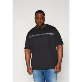 トミー ヒルフィガー メンズ Tシャツ トップス STRIPE CHEST - Print T-shirt - black