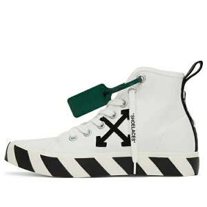 Off-White �I�t�z���C�g �����Y �X�j�[�J�[ �yOff-White Mid-Top Vulcanised Canvas Sneaker 'White Green Black' OMIA119C99FAB0010110�z �T�C�Y US_10(28.0cm)