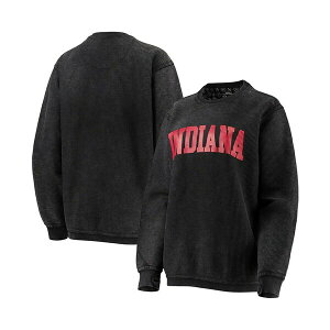 vX{bNX fB[X p[J[EXEFbgVc AE^[ Women's Black Indiana Hoosiers Comfy Cord Vintage-Like Wash Basic Arch Pullover Sweatshirt Black