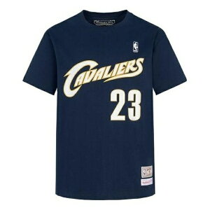 Mitchell & Ness ~b`F&lX Y Xj[J[ yMitchell & Ness x NBA Cleveland Cavaliers T-Shirt 'Lebron James 23' MNJYSST230131-NAVYz TCY US_M_XXL
