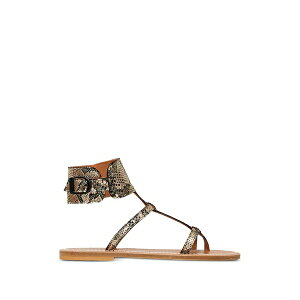 �J�[�E�W���b�N ���f�B�[�X �T���_�� �V���[�Y Caravelle snakeskin-effect leather flat sandals Gold