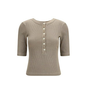 �V�`�Y���Y �I�u �q���[�}�j�e�B ���f�B�[�X T�V���c �g�b�v�X Nali ribbed-knit henley t-shirt Brown