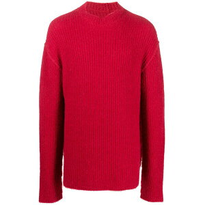 ���}�E���� �����Y �j�b�g&�Z�[�^�[ �A�E�^�[ Ribbed brushed-effect jumper Red