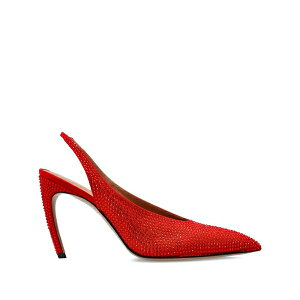 �W �A�e�B�R ���f�B�[�X �p���v�X �V���[�Y 95mm viper crystal-embellished slingback pumps Red