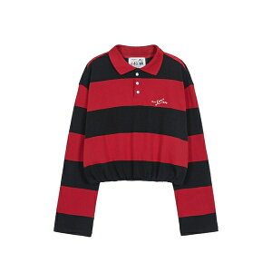 �}�[�W �V���[�E�b�h ���f�B�[�X �|���V���c �g�b�v�X X peanuts striped-pattern polo shirt Red