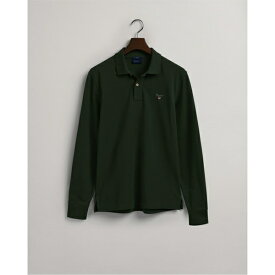 【送料無料】 ガント メンズ ポロシャツ トップス Gant Long Sleeve Original Rugger Polo Shirt Mens Storm Green 363