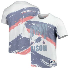 ミッチェル&ネス メンズ Tシャツ トップス Howard Bison Mitchell & Ness Paintbrush Sublimated TShirt White