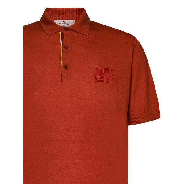 エトロ メンズ ポロシャツ トップス Red Polo Shirt With Embroidered