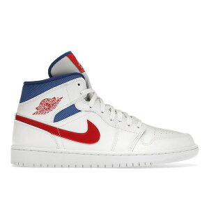 Jordan �W���[�_�� ���f�B�[�X �X�j�[�J�[ �yJordan 1 Mid White Red Royal (Women's)�z �T�C�Y US_7.5(24.5cm) White/University Red-Game Royal