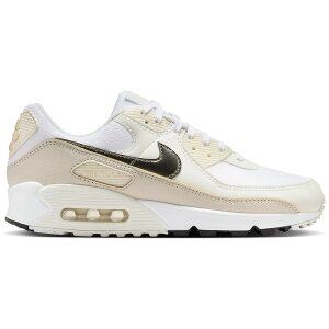Nike �i�C�L ���f�B�[�X �X�j�[�J�[ �yNike Air Max 90 White Flat Pewter (Women's)�z �T�C�Y US_6.5(23.5cm) White/Light Oak Brown/Summit White/Flat Pewter