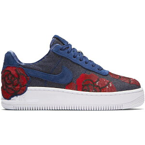 Nike �i�C�L ���f�B�[�X �X�j�[�J�[ �yNike Air Force 1 Upstep Low Denim Rose Blue (Women's)�z �T�C�Y US_7(24.0cm) Binary Blue/Binary Blue