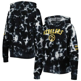 ニューエラ レディース パーカー・スウェットシャツ アウター Pittsburgh Steelers New Era Women's Cloud Dye Fleece Pullover Hoodie Black