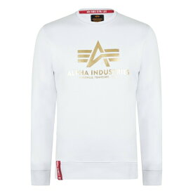 【送料無料】 アルファインダストリーズ メンズ ニット&セーター アウター Alpha Sweat Fl Prnt Sn34 590 Wht/Ylw