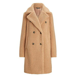 yz t[ fB[X R[g AE^[ Double Breasted Teddy Coat Lt Tan