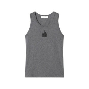 �����o�� ���f�B�[�X �J�b�g�\�[ �g�b�v�X Mother and daughter embroidered jersey tank top Grey