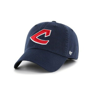 47�u�����h �����Y �X�q �A�N�Z�T���[ Men's Navy Cleveland Indians Cooperstown Collection Franchise Fitted Hat Navy