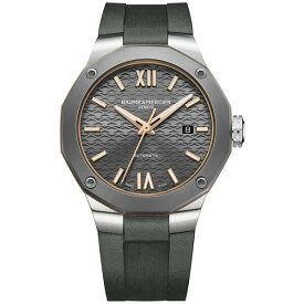 ボーム＆メルシエ メンズ 腕時計 アクセサリー Men's Swiss Automatic Riviera Dark Gray Rubber Strap Watch 42mm Grey