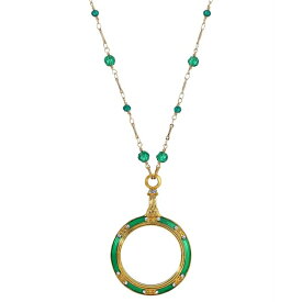 2028 レディース ネックレス・チョーカー・ペンダントトップ アクセサリー 14k Gold-Plated Green Enamel Magnifier with Glass Beads Necklace Green