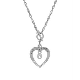 2028 レディース ネックレス・チョーカー・ペンダントトップ アクセサリー Crystal Live Love Rescue Heart Necklace Silver