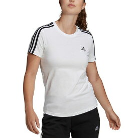 アディダス レディース Tシャツ トップス Women's Essentials Cotton 3 Stripe T-Shirt White