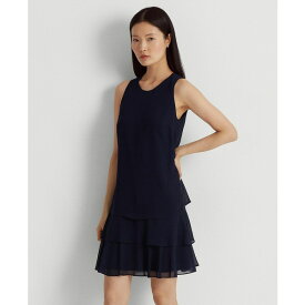 ラルフローレン レディース ワンピース トップス Women's Crinkle Georgette Shift Dress Lighthouse Navy