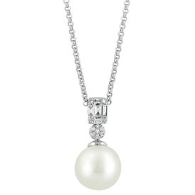 エフィー コレクション レディース ネックレス・チョーカー・ペンダントトップ アクセサリー EFFY&reg; Cultured Freshwater Pearl (9mm) & Diamond (1/10 ct. t.w.) 18" Pendant Necklace in 14k White Gold 14K White Gold