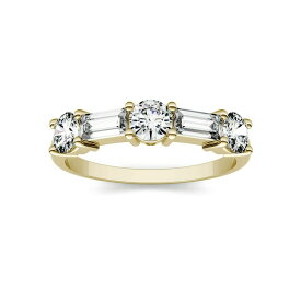 チャールズ アンド コルバード レディース リング アクセサリー Moissanite Round and Baguette Stackable Ring 1-1/6 ct. tw. Diamond Equivalent in 14k Gold Gold