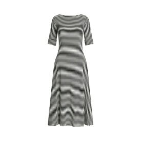 【送料無料】 ラルフローレン レディース ワンピース トップス STRIPED STRETCH COTTON MIDI DRESS Black