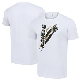 スターター メンズ Tシャツ トップス New Orleans Saints Starter Color Scratch TShirt White