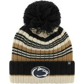 フォーティーセブン レディース 帽子 アクセサリー Penn State Nittany Lions '47 Women's Barista Cuffed Knit Hat with Pom Khaki